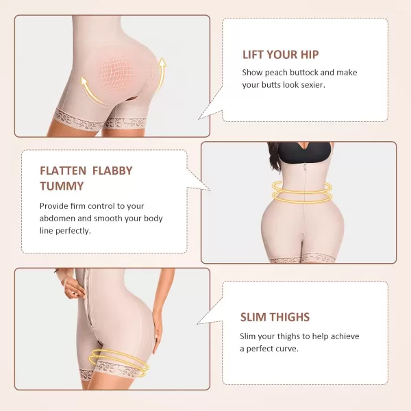 Shapewear for Women Tummy Control Plus Size Body Shaper for Butt Lifter and Thigh Slimmer Faja