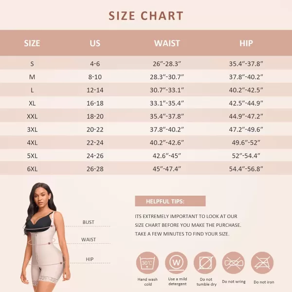 Shapewear for Women Tummy Control Plus Size Body Shaper for Butt Lifter and Thigh Slimmer Faja