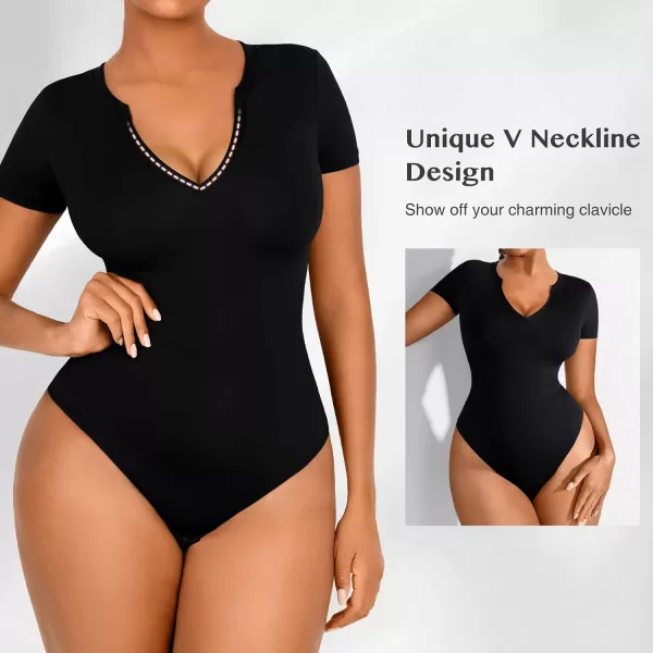 Square Neck Bodysuit for Women Short Sleeve/Sleeveless Tummy Control Slimming Bodysuit Going Out Tank Tops