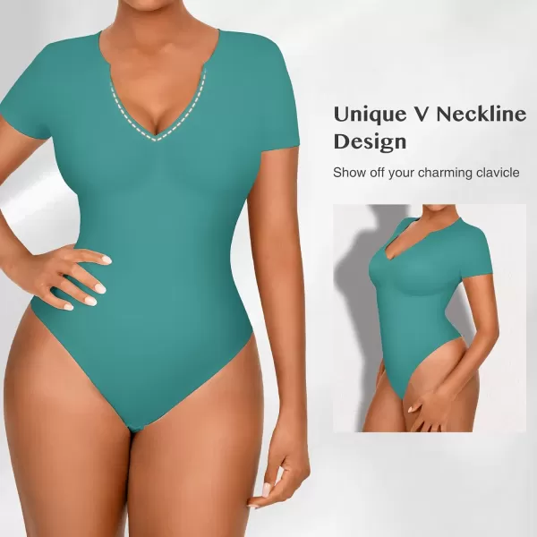 Square Neck Bodysuit for Women Short Sleeve/Sleeveless Tummy Control Slimming Bodysuit Going Out Tank Tops
