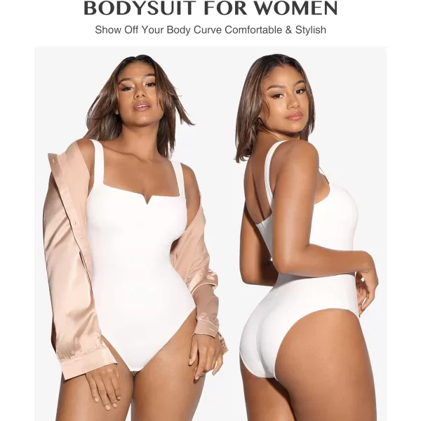 Square Neck Bodysuit for Women Short Sleeve/Sleeveless Tummy Control Slimming Bodysuit Going Out Tank Tops