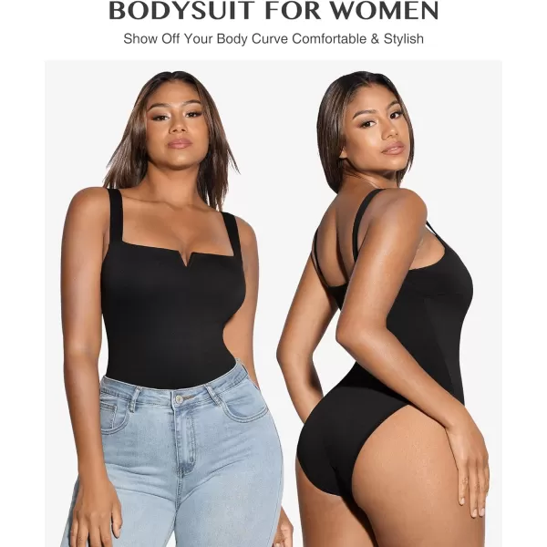 Square Neck Bodysuit for Women Short Sleeve/Sleeveless Tummy Control Slimming Bodysuit Going Out Tank Tops