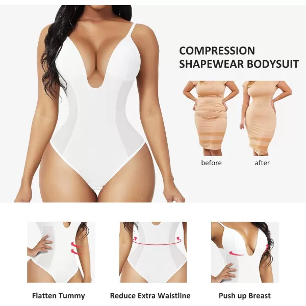 Thong Shapewear Bodysuit for Women Tummy Control Body Shaper U Plunge Fajas Colombianas Waist Trainer Corset