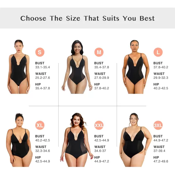 Thong Shapewear Bodysuit for Women Tummy Control Body Shaper U Plunge Fajas Colombianas Waist Trainer Corset