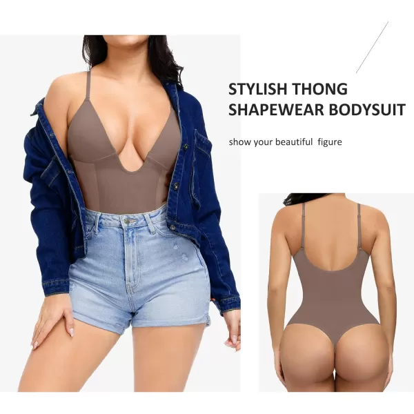 Thong Shapewear Bodysuit for Women Tummy Control Body Shaper U Plunge Fajas Colombianas Waist Trainer Corset