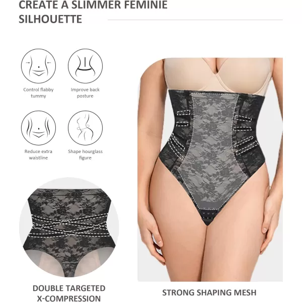 Thong Shapewear Tummy Control High Waist Slimming Body Shaper Briefs Lace Faja Panties Girdle for Women