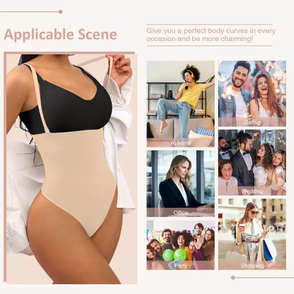 Thong Shapewear for Women Tummy Control Seamless Body Shaper High Waisted Panties Slimming Underwear