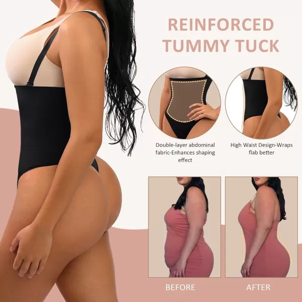 Thong Shapewear for Women Tummy Control Seamless Body Shaper High Waisted Panties Slimming Underwear