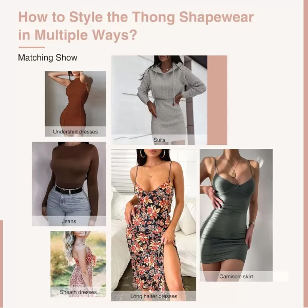 Thong Shapewear for Women Tummy Control Seamless Body Shaper High Waisted Panties Slimming Underwear