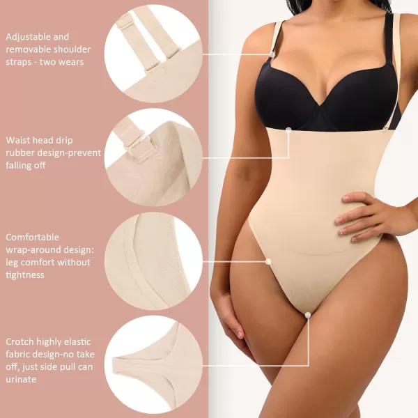 Thong Shapewear for Women Tummy Control Seamless Body Shaper High Waisted Panties Slimming Underwear