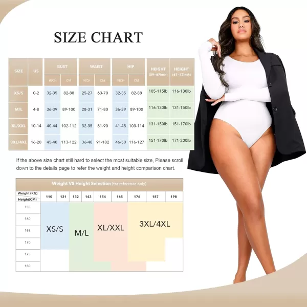Tummy Control Bodysuit for WomenThong Seamless Long Sleeve Shapewear for Women-2024 Shirt Tops