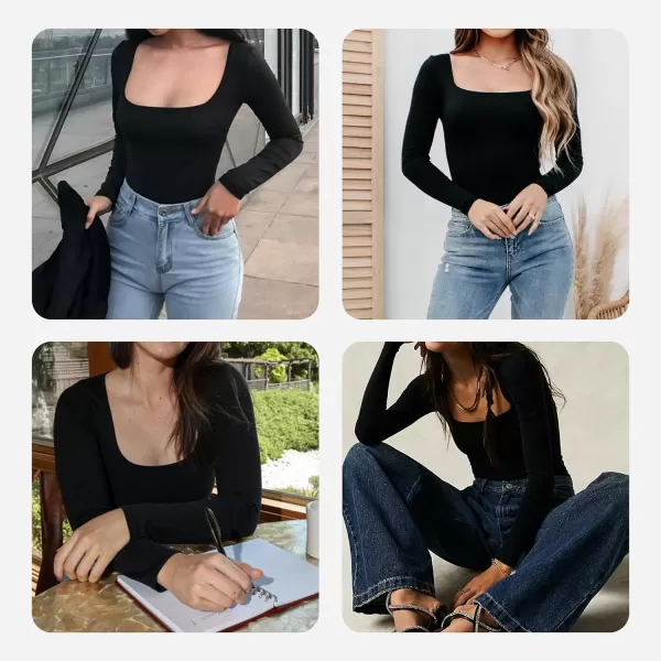 Tummy Control Bodysuit for WomenThong Seamless Long Sleeve Shapewear for Women-2024 Shirt Tops