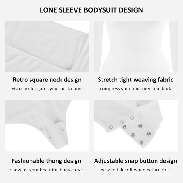 Tummy Control Bodysuit for WomenThong Seamless Long Sleeve Shapewear for Women-2024 Shirt Tops
