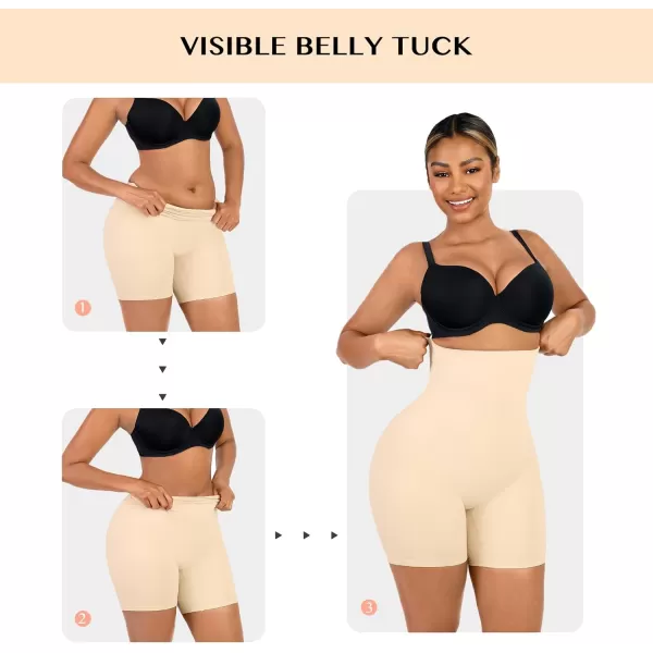 Tummy Control Shapewear Shorts High Waisted Butt Lifting Body Shaper for Women Thigh Slimming