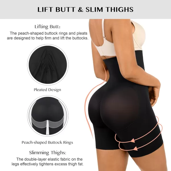 Tummy Control Shapewear Shorts High Waisted Butt Lifting Body Shaper for Women Thigh Slimming