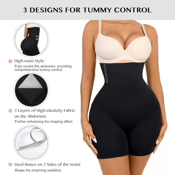 Tummy Control Shapewear Shorts High Waisted Butt Lifting Body Shaper for Women Thigh Slimming
