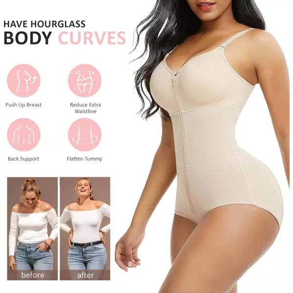 Tummy Control Shapewear for Women Fajas Colombianas Zipper Full Bust Body Shaper