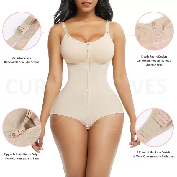 Tummy Control Shapewear for Women Fajas Colombianas Zipper Full Bust Body Shaper