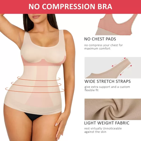 Tummy Control Tank Tops Shapewear Compression Top Shaper for Women