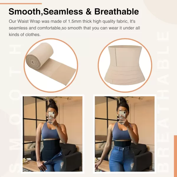 Waist Trainer Wrap for Women Tummy Control Waist Shaper with Loop)