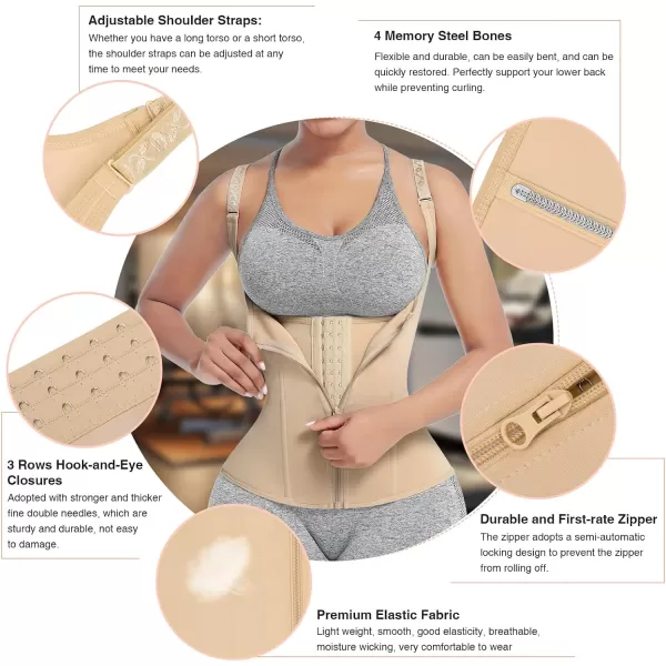 Waist Trainer for Women Corset Vest Body Shaper Cincher Trimmer Tank Top Sport Girdle with Steel Bones