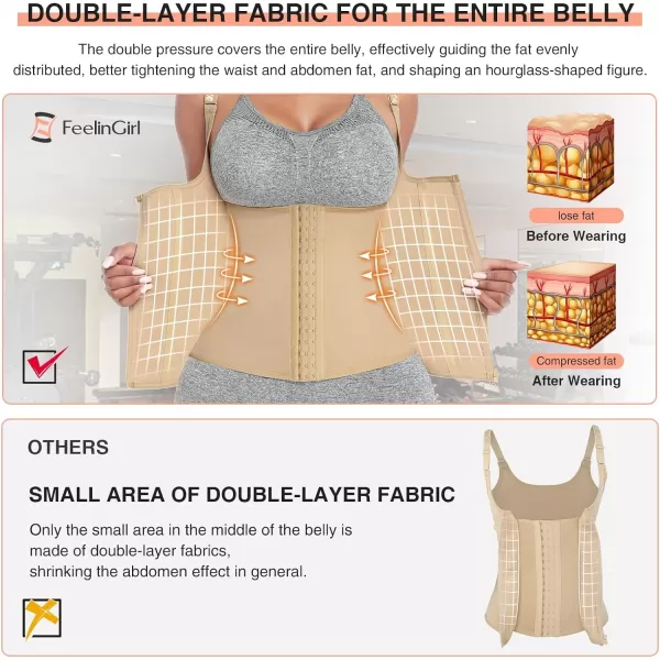 Waist Trainer for Women Corset Vest Body Shaper Cincher Trimmer Tank Top Sport Girdle with Steel Bones