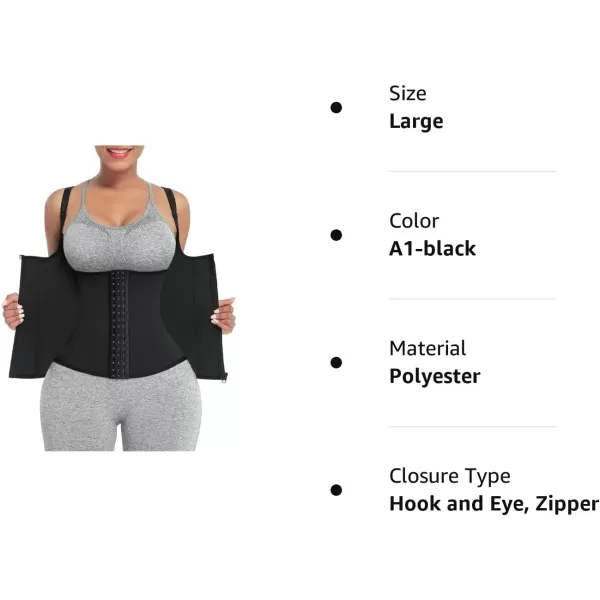 Waist Trainer for Women Corset Vest Body Shaper Cincher Trimmer Tank Top Sport Girdle with Steel Bones