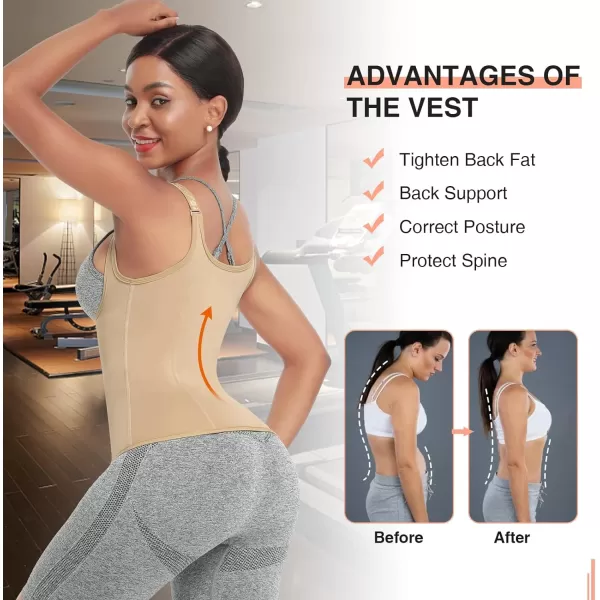 Waist Trainer for Women Corset Vest Body Shaper Cincher Trimmer Tank Top Sport Girdle with Steel Bones