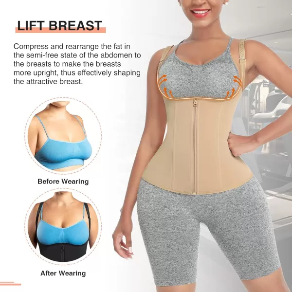 Waist Trainer for Women Corset Vest Body Shaper Cincher Trimmer Tank Top Sport Girdle with Steel Bones