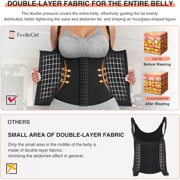 Waist Trainer for Women Corset Vest Body Shaper Cincher Trimmer Tank Top Sport Girdle with Steel Bones