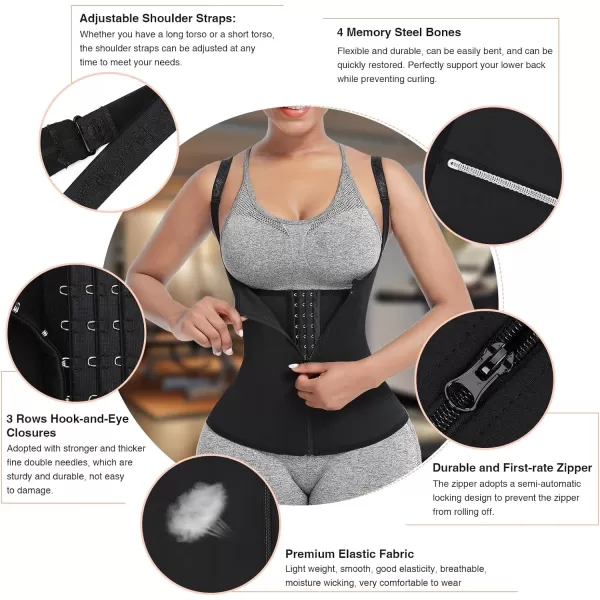Waist Trainer for Women Corset Vest Body Shaper Cincher Trimmer Tank Top Sport Girdle with Steel Bones
