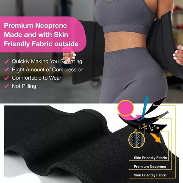 Waist Trainer for Women Long Torso Sauna Workout Double Belt With Zipper 7 Steel Bones)