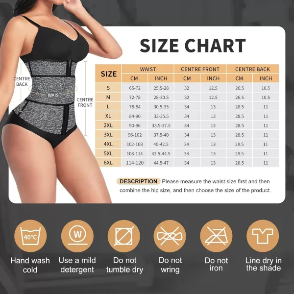 Waist Trainer for Women Long Torso Sauna Workout Double Belt With Zipper 7 Steel Bones