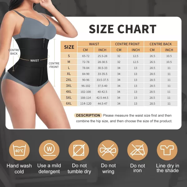 Waist Trainer for Women Long Torso Sauna Workout Double Belt With Zipper 7 Steel Bones