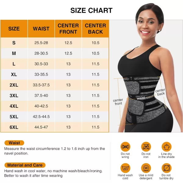 Waist Trainer for Women Long Torso Sauna Workout Double Belt With Zipper 7 Steel Bones)