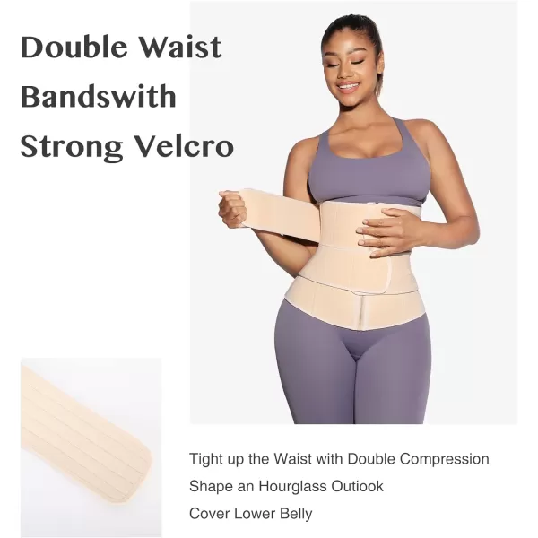 Waist Trainer for Women Long Torso Sauna Workout Double Belt With Zipper 7 Steel Bones)