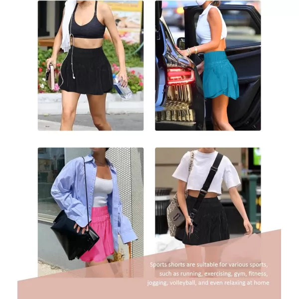 Womens High Waisted Athletic Shorts Elastic Casual Summer Culottes Running Shorts Quick Dry Gym Workout Skirt