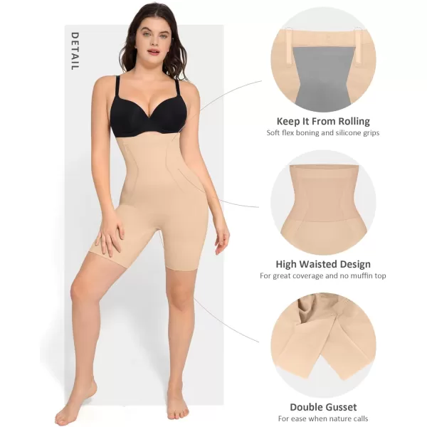 Womens Shapewear Tummy Control High Waisted Seamless Body Shaper Shorts Girdle Butt Lifting Panties Thigh Slimmer