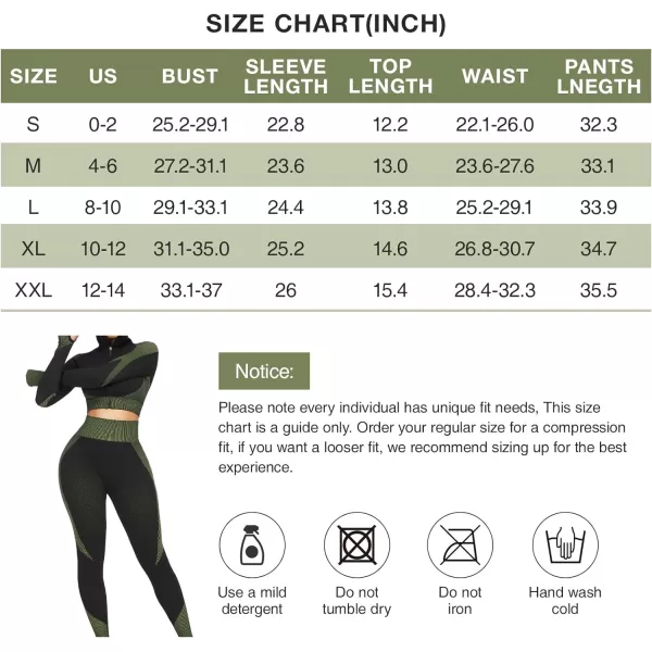 Workout Sets for Women-2 Piece Seamless Yoga Outfit High Waist Leggings Crop Top Gym Sets