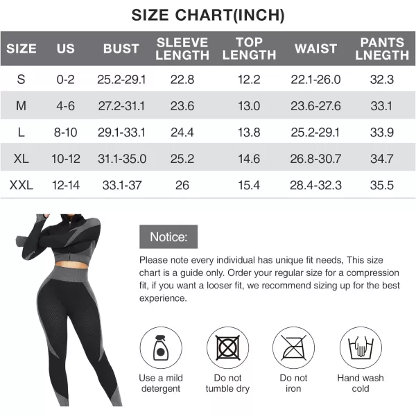 Workout Sets for Women-2 Piece Seamless Yoga Outfit High Waist Leggings Crop Top Gym Sets