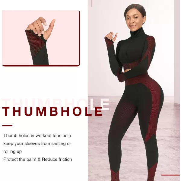 Workout Sets for Women-2 Piece Seamless Yoga Outfit High Waist Leggings Crop Top Gym Sets