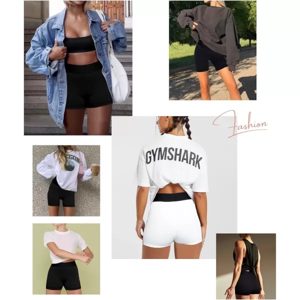 Workout Shorts for Women Mid Waist Tummy Control Wide Waistband Shorts Athletic Shorts