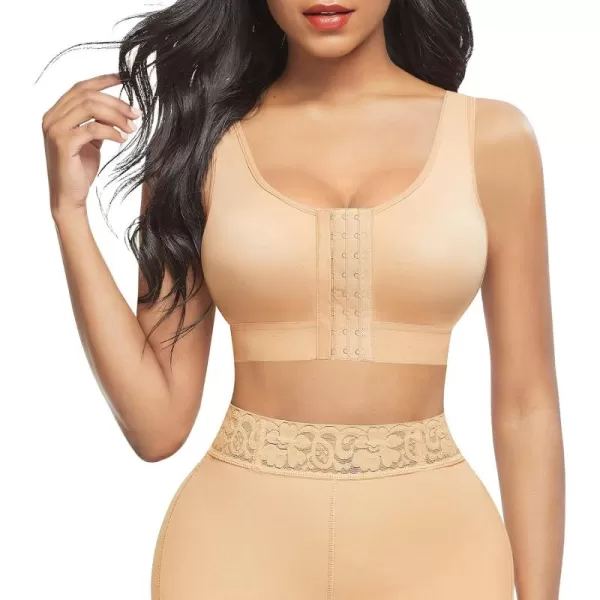 Arm Shaper for Women Post Surgery Arm Lipo Compression Sleeves Slimming Arm Faja Front Closure Shapewear Bra