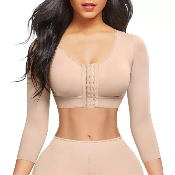 Arm Shaper for Women Post Surgery Arm Lipo Compression Sleeves Slimming Arm Faja Front Closure Shapewear Bra