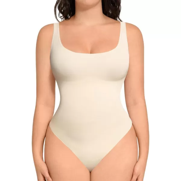 Bodysuits for Women Tummy Control Shapewear Seamless Scoop Neck Thong Bodysuit Sculpting Shaper Tank Top Jumpsuit