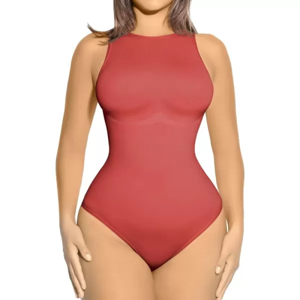 Bodysuits for Women Tummy Control Thong Seamless Leotard High Neck Racerback Tank Tops with Snap
