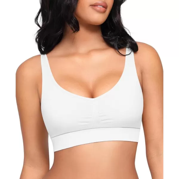 Bras for Women Wireless Bra Deep V Bras Back Smoothing Bra Seamless Bras with Removable Pads