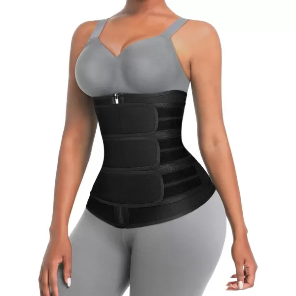 Neoprene Waist Trainer for Women 3 Straps Tummy Control Workout Corset Cincher Long Torso Trimmer Sauna Belt-7 Steel Bones)