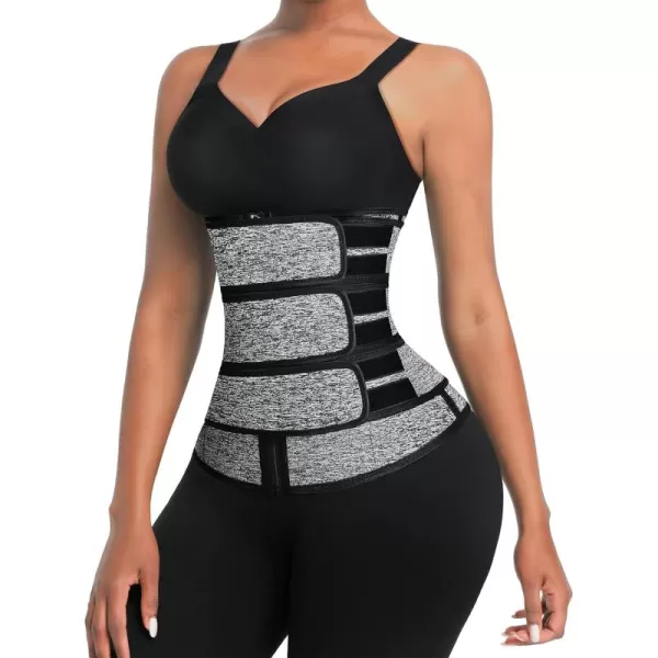 Neoprene Waist Trainer for Women 3 Straps Tummy Control Workout Corset Cincher Long Torso Trimmer Sauna Belt-7 Steel Bones)