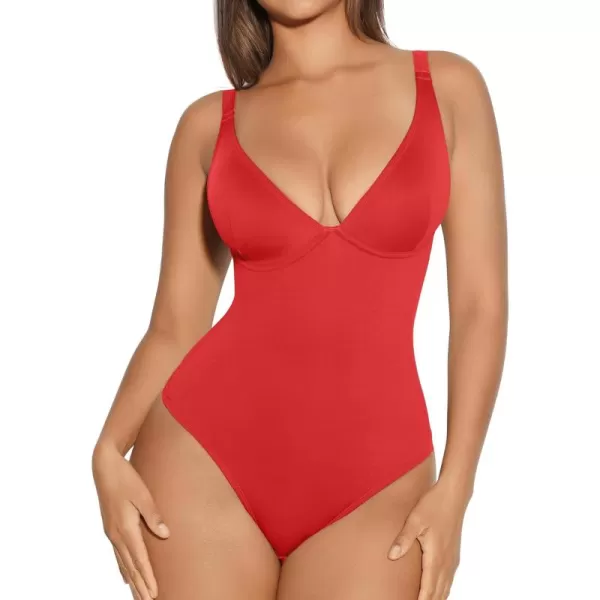 Shapewear Bodysuits for Women Tummy Control Body Suits Deep V Neck Thong Body Shaper
